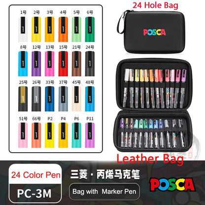 POSCA Multi-Color Marker Pen Set with case