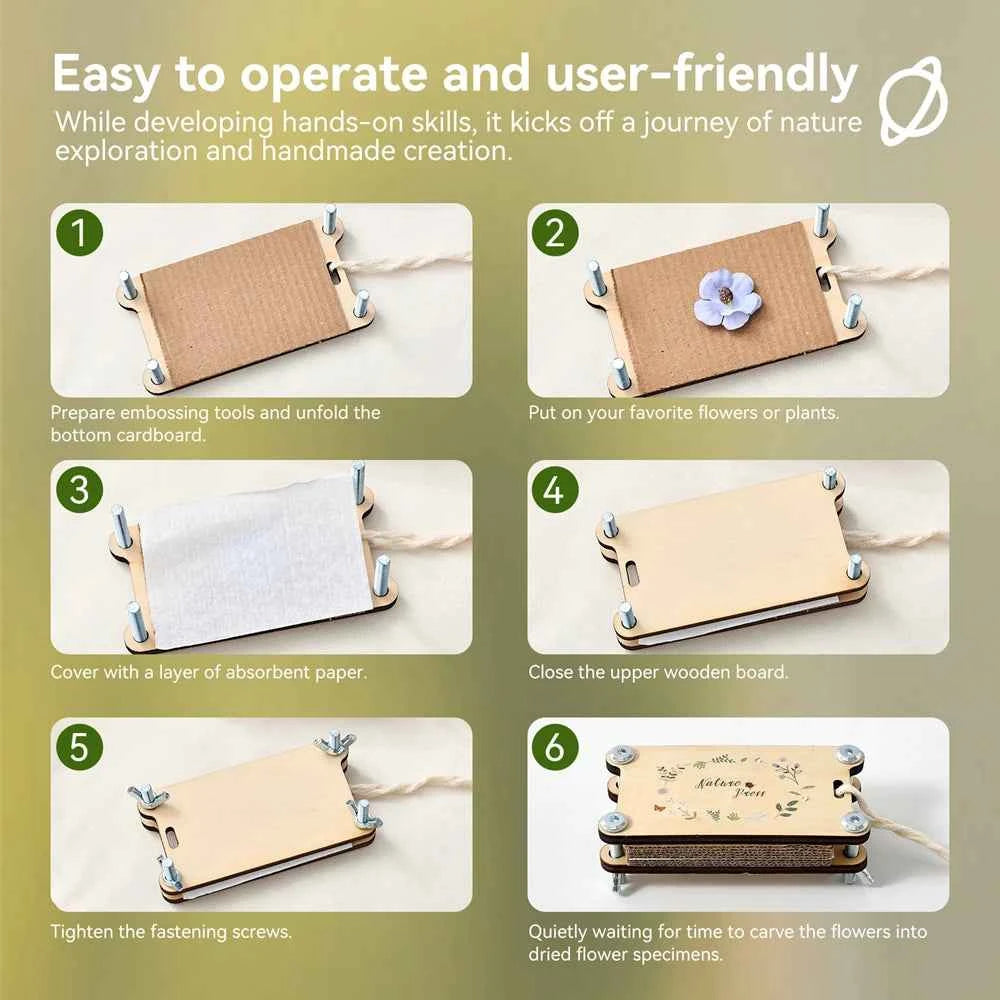 Small Wooden Flower Press Kit