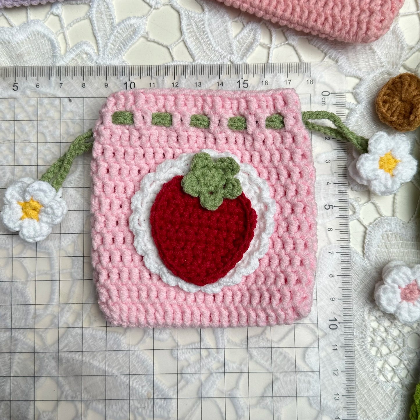 Crocheted Draw-stringed Pouch
