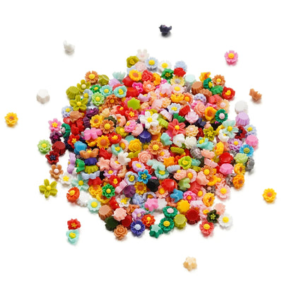 Mixed Flowers Resin Fillings for Jewelry Making - 100Pcs 6mm