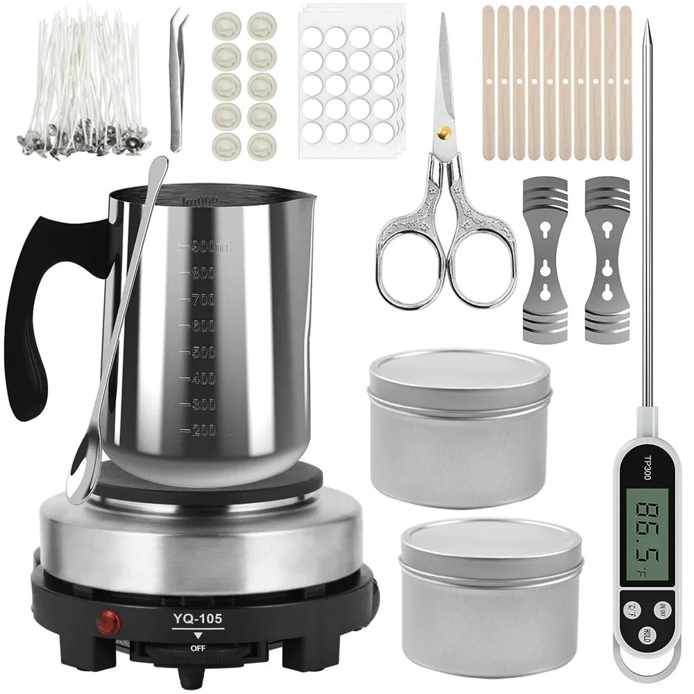 Candle Pouring Pot with Electric Hot Plate for Melting Wax, Candle Making Supplies and Tools for Candle Making