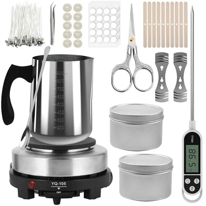 Candle Pouring Pot with Electric Hot Plate for Melting Wax, Candle Making Supplies and Tools for Candle Making