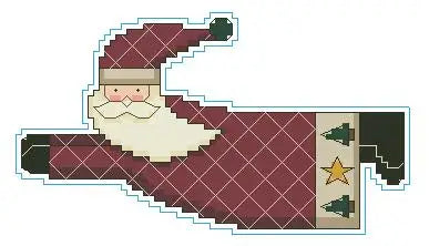 Flying Santa Crossed Stitched figure