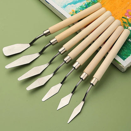 7Pcs Set Stainless Steel Painting Palette Knives