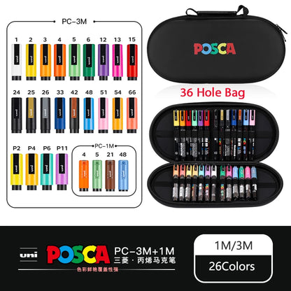POSCA Multi-Color Marker Pen Set with case