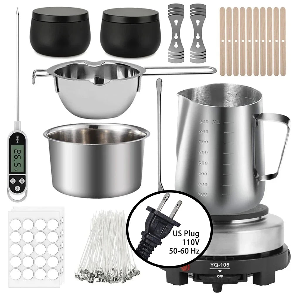 Candle Making Kit with Pouring Pot, Wax Melting Hot Plate, Candle Making Supplies