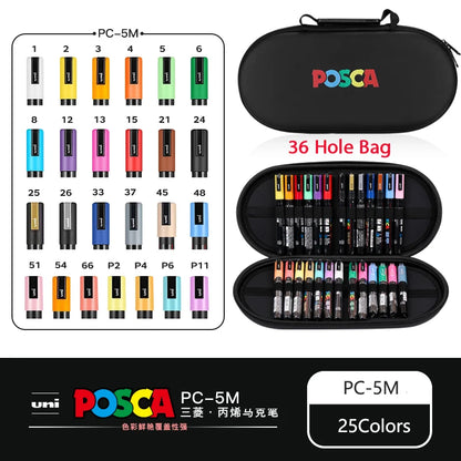 POSCA Multi-Color Marker Pen Set with case