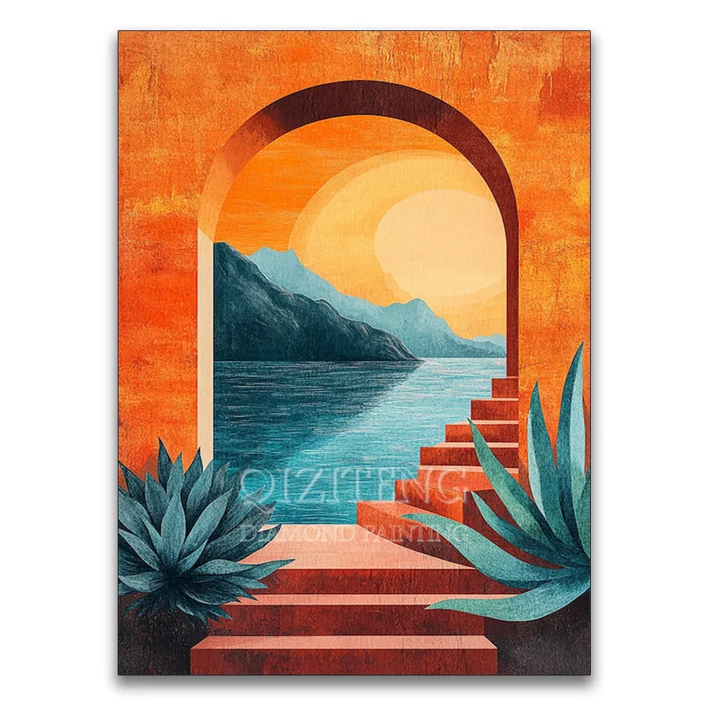 Floral, Citrus & Landscape Diamond Painting Kit, 12 Designs, Round or Square