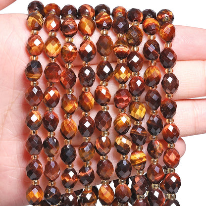 AAA Faceted Natural Colored, Quartz, Oval Shaped Beads