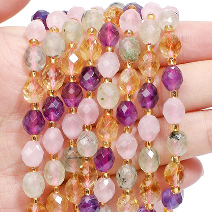 AAA Faceted Natural Colored, Quartz, Oval Shaped Beads