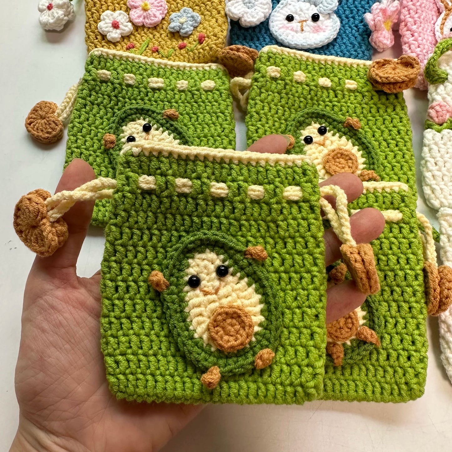 Crocheted Draw-stringed Pouch