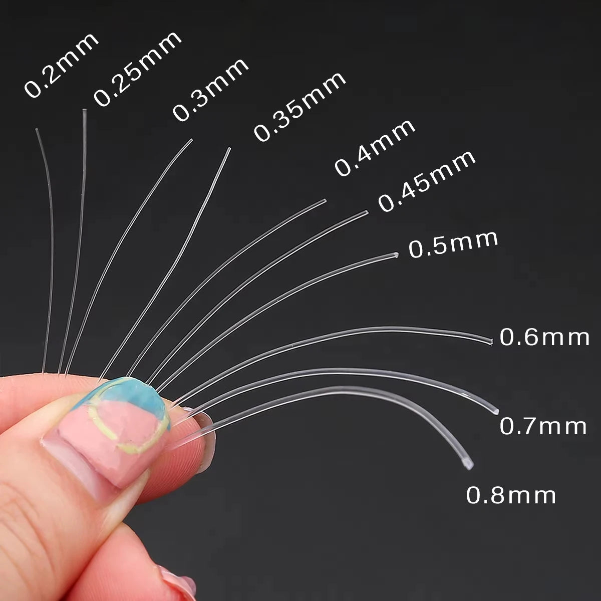 0.25/0.3/0.35/0.4/0.45/0.5/0.6/0.8mm Strong Nylon Beading Thread - Clear Non-Stretch