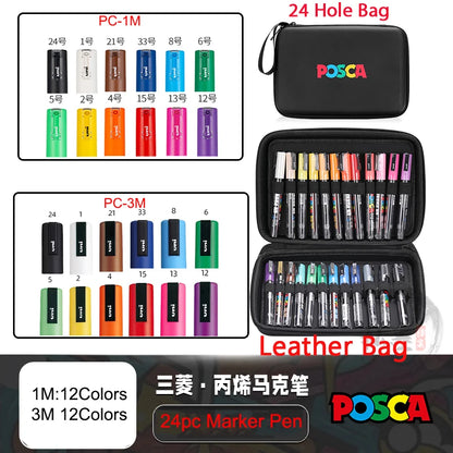 POSCA Multi-Color Marker Pen Set with case