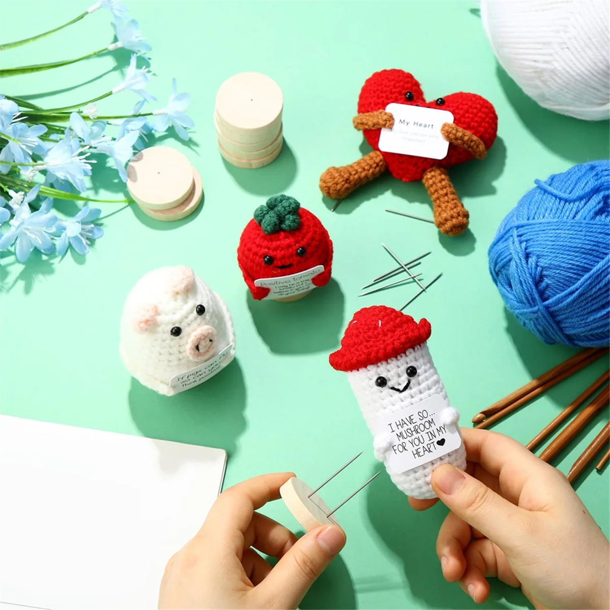 12pcs Wool Felting or Crochet Doll Stand with 1 or 2 needles