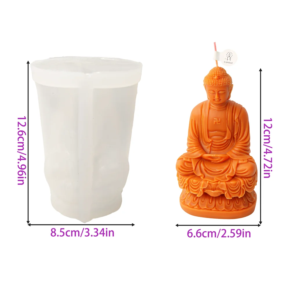 2 Sizes of Buddha Silicone Molds for Candle Making