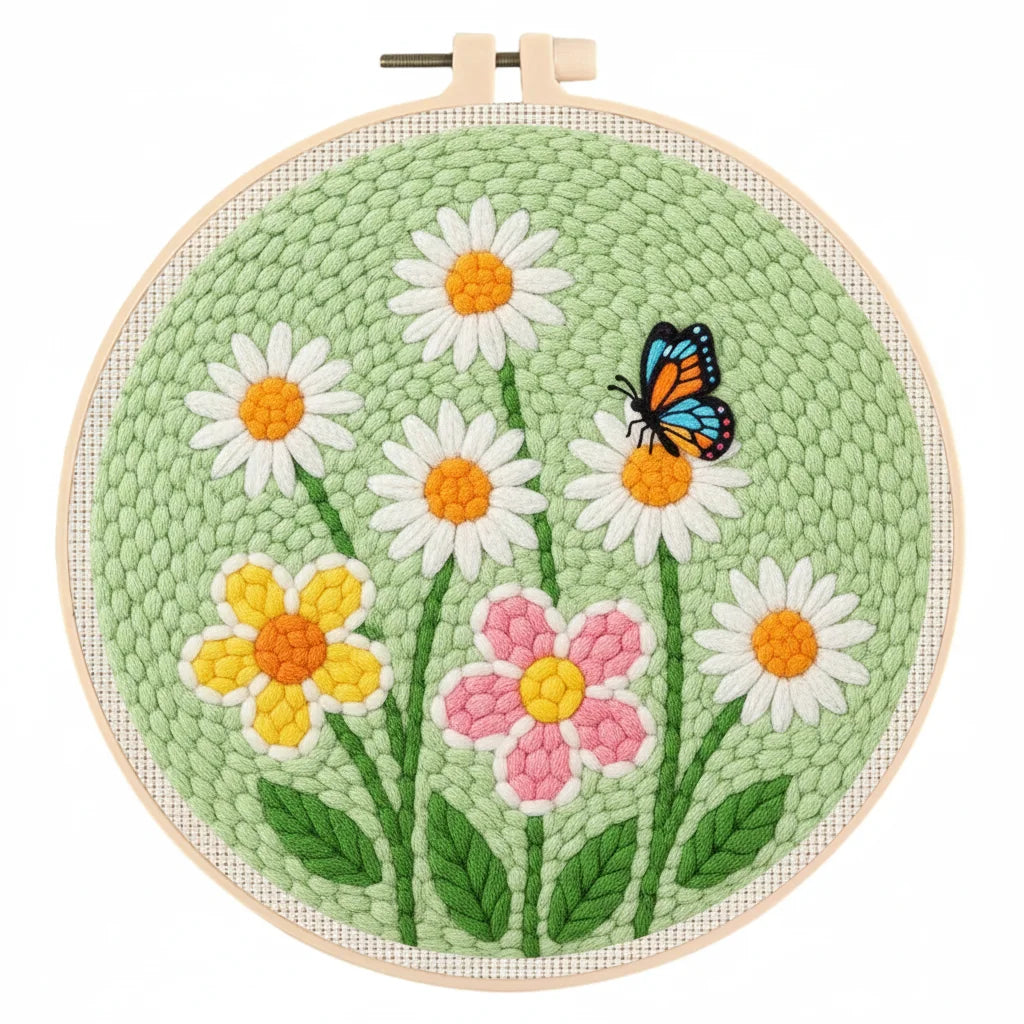 Flowers Punch Needle Kits - 20x20cm