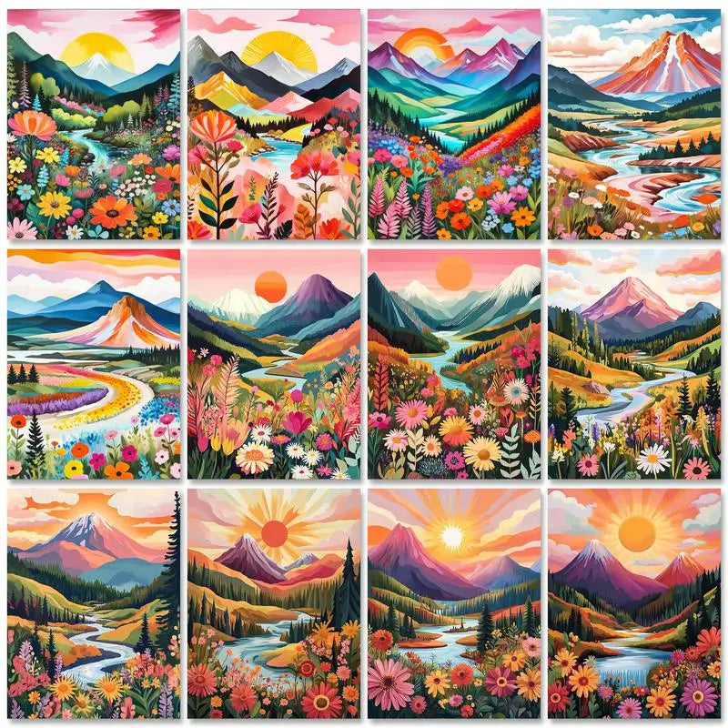 Impressionistic Mountain Landscapes - Painting By Numbers