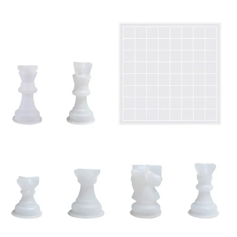 Top Quality 2026New Chess Silicone Molds - DIY Craft Kit for Board Games, Includes Full Size 3D Pieces & Resin Casting Mold