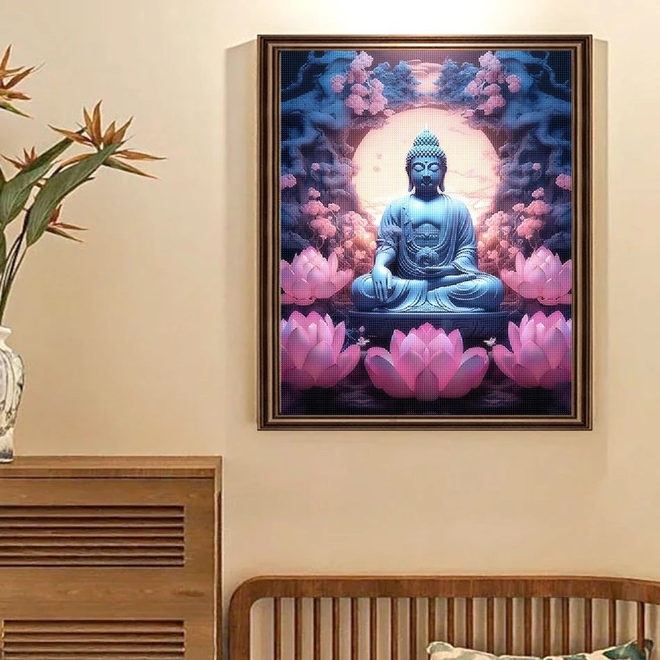 Diamond Painting Kit - Buddha, Bodhisattva Lotus Flowers