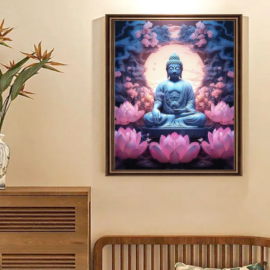 Diamond Painting Kit - Buddha, Bodhisattva Lotus Flowers
