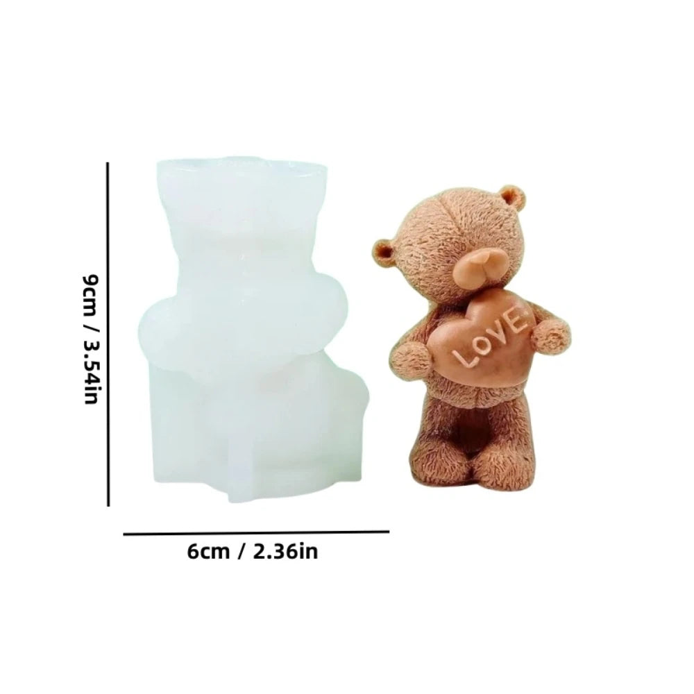 I Love You - Bear Silicone Molds for Candle Making - 2 sizes available