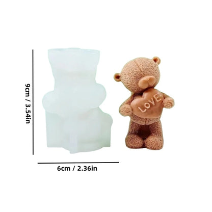 I Love You - Bear Silicone Molds for Candle Making - 2 sizes available