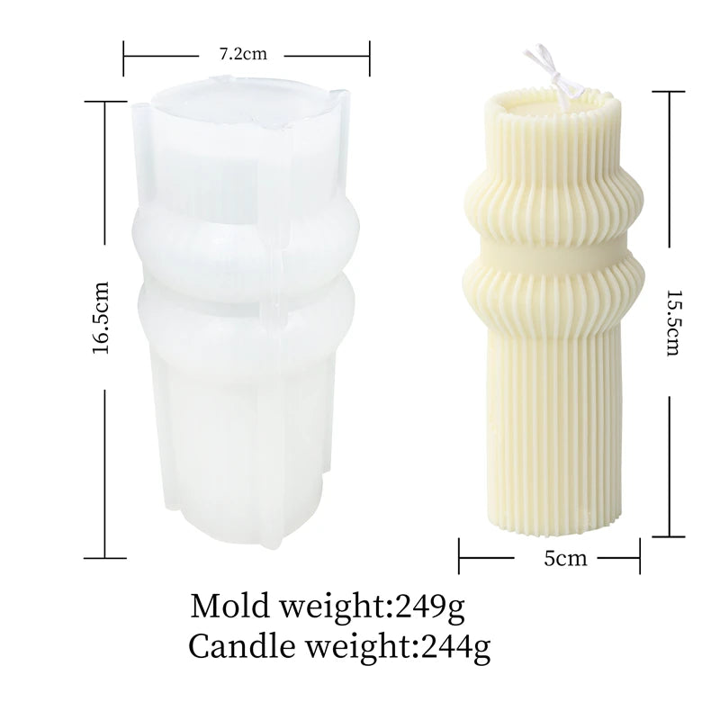 Stripe Pillar Silicone Mold for Candle Making