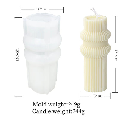 Stripe Pillar Silicone Mold for Candle Making