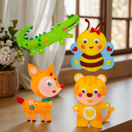 Cartoon Animal Beginning Sewing Craft Kit for Kids - Either 2, 3, or 5 Random Animals