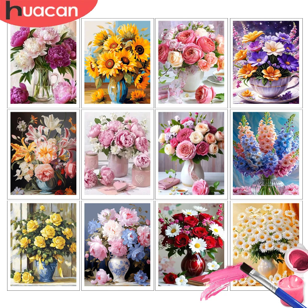 Paint By Number Flower Kits