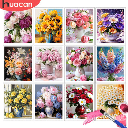 Paint By Number Flower Kits