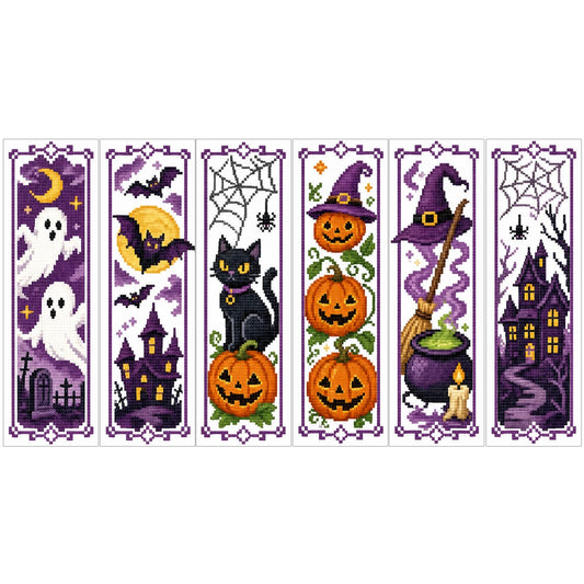Cross Stitch Bookmark Kit – 6 Stamped 14CT Bookmarks, 12 Themes