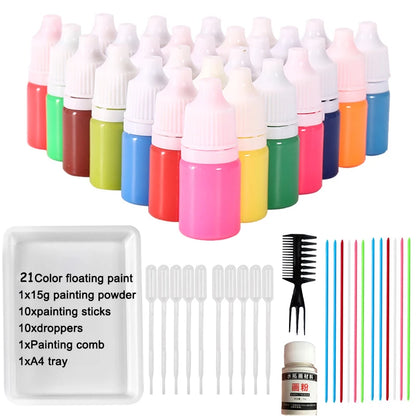 Marble Painting Kit For Kids, Great Arts And Crafts Project: Ideal Gift comes with either 6, 12, or 24 Colors
