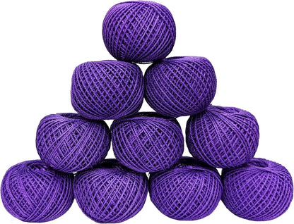 Cotton Crochet Yarn - 10 pcs, 10g Each, 100g each package - Perfect for Crafting