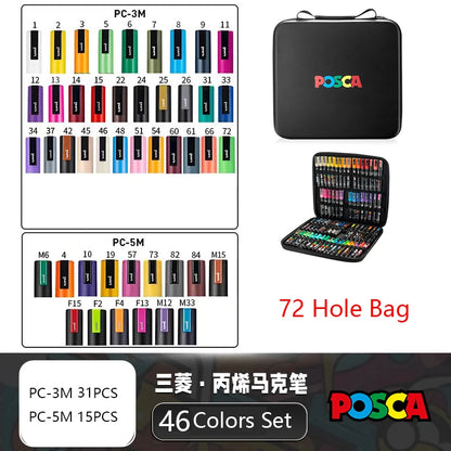 POSCA Multi-Color Marker Pen Set with case