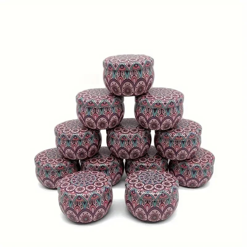 12pcs Empty Candle Tins, 2.2oz - 8 colors