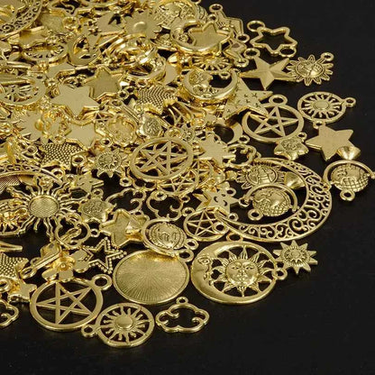 50pcs Random Mix Pendant Charms For Jewelry Making