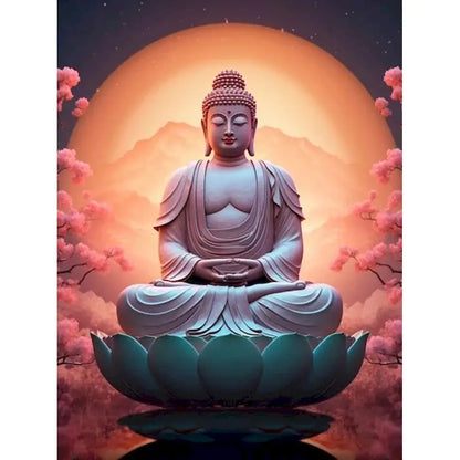 Diamond Painting Kit - Buddha, Bodhisattva Lotus Flowers