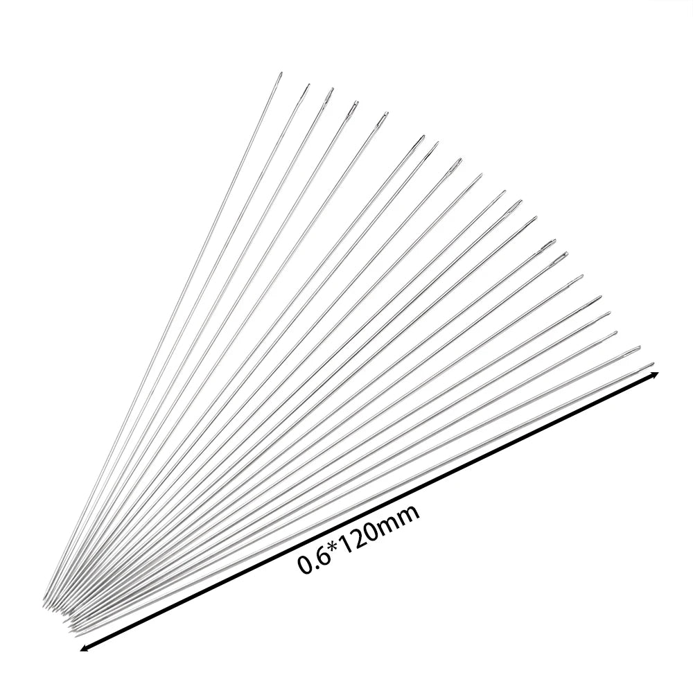 Set of metal beading needles with dimensions of 0.6x120mm 