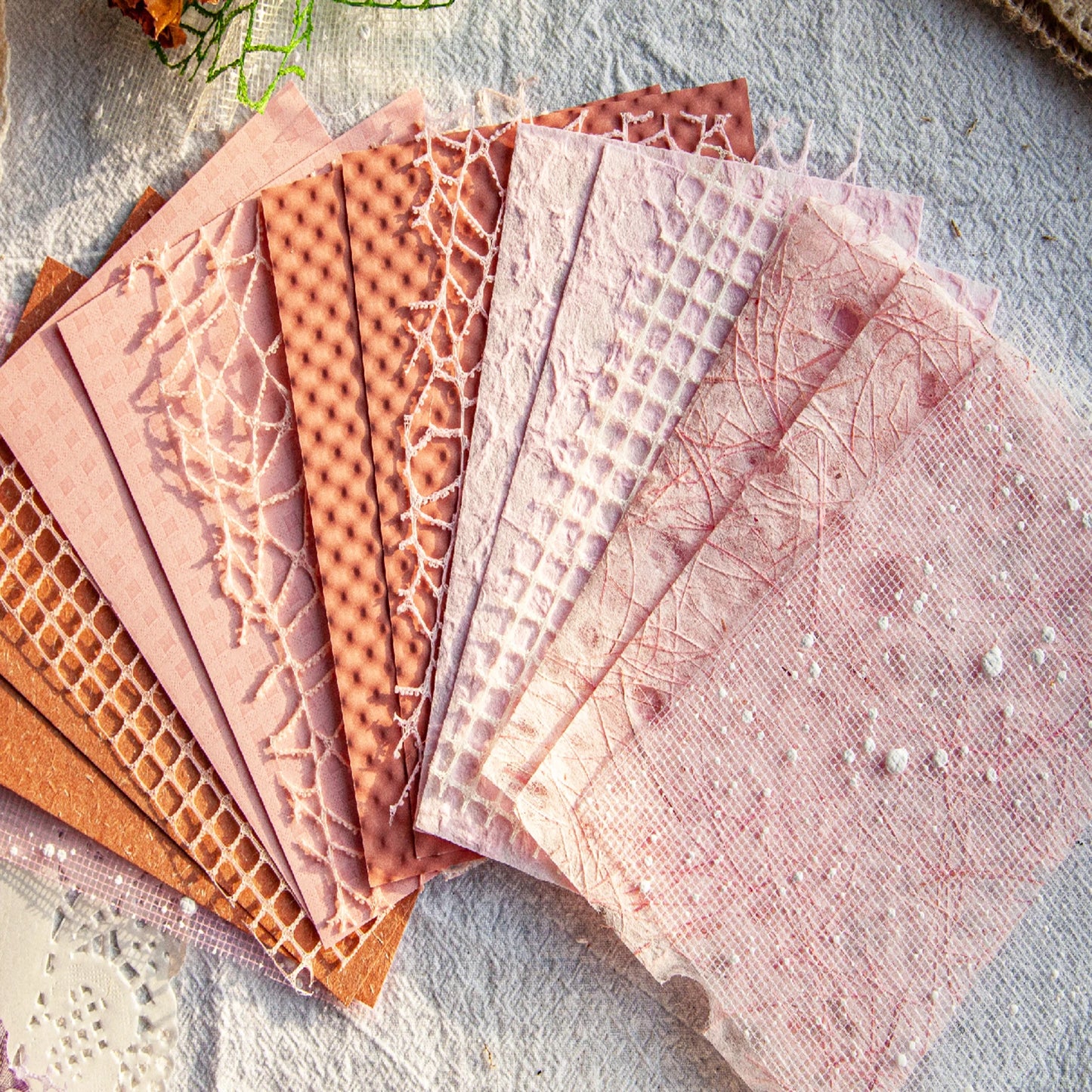 16 Sheets/pack Handmade Textured Paper for Scrapbooking, Collage