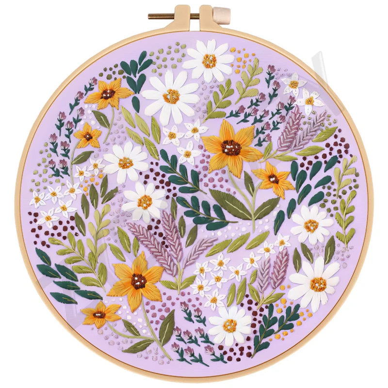 Butterfly, Animals and Flowers Embroidery Kits - 20x20cm