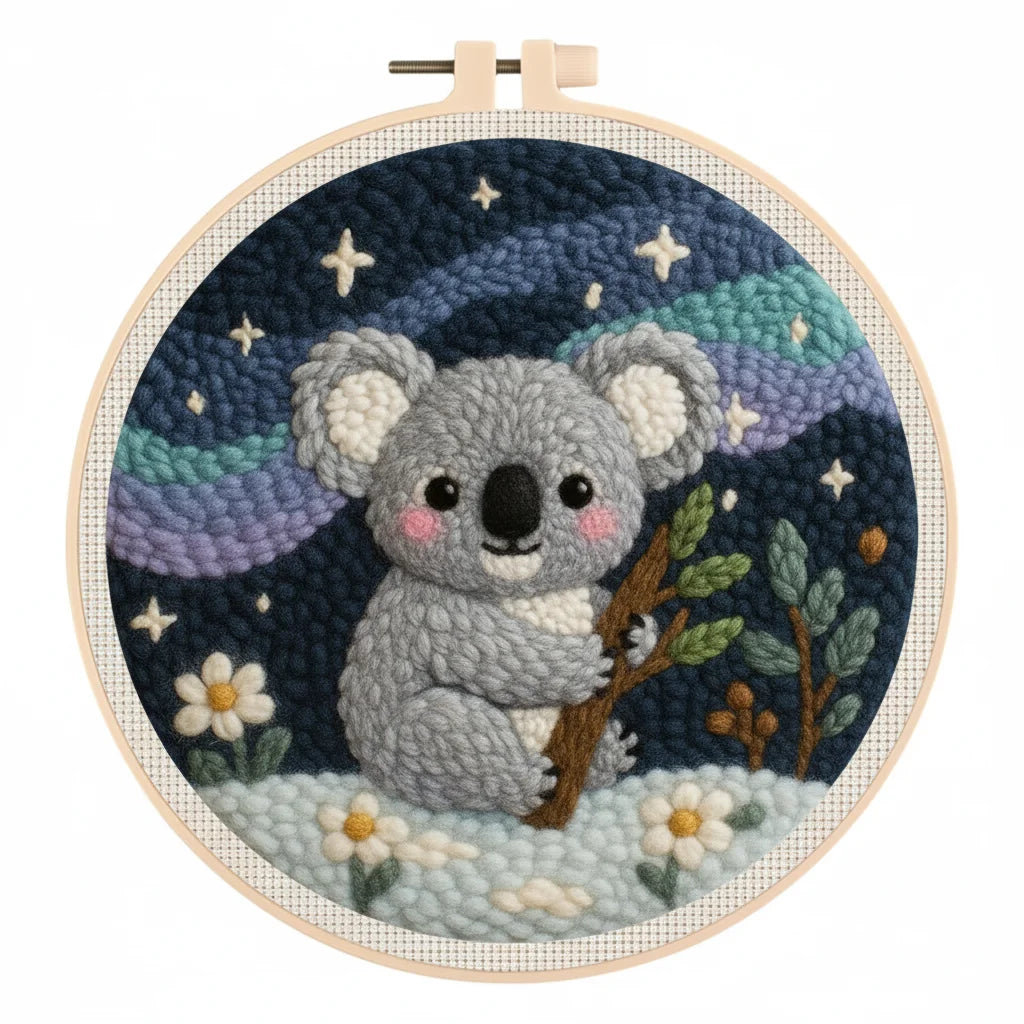Animal Punch Needle Kits - for Kids and Beginners - 20x20cm