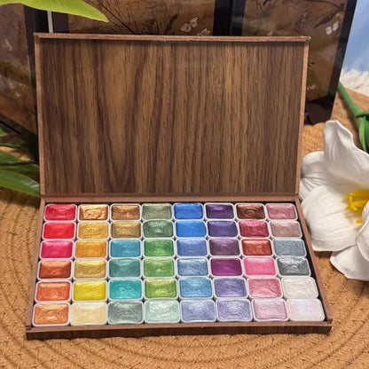 48, 60, 84, or 120 Colors of Pearl/Metallic Watercolor Paint Sets