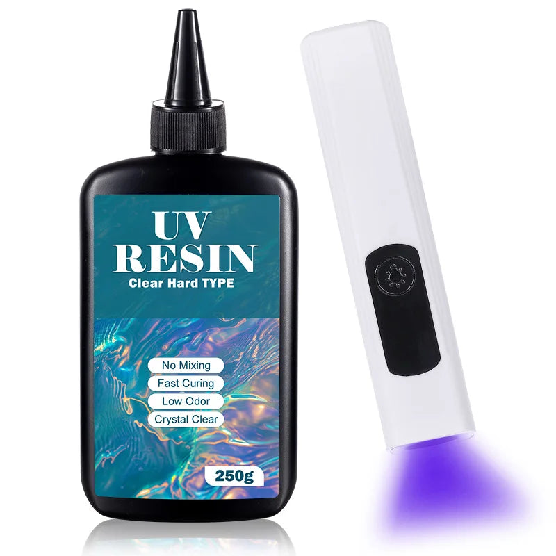 UV Resin Kit with Light, Crystal Clear Ultraviolet Curing UV Resin for Jewelry Making and Molds Casting