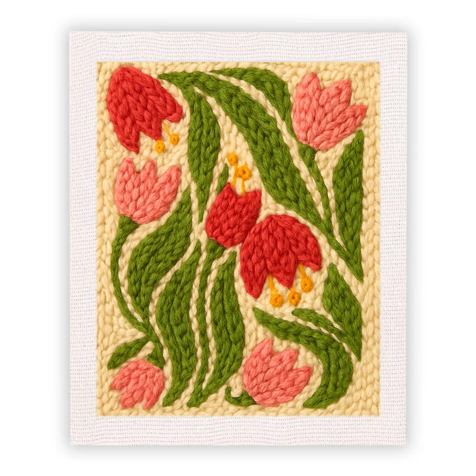 25x30cm Flower Punch Needle Kit