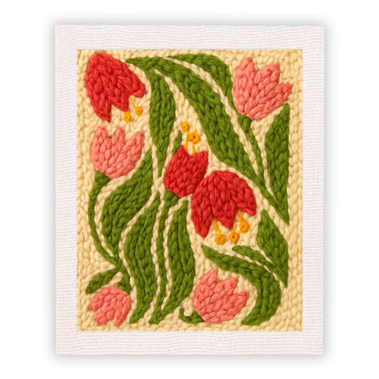 25x30cm Flower Punch Needle Kit
