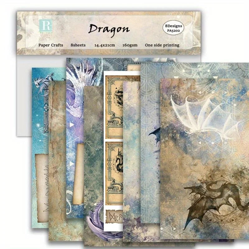 Dragon Scrapbooking Paper - 8 Designs