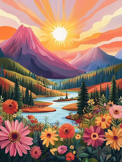 Impressionistic Mountain Landscapes - Painting By Numbers