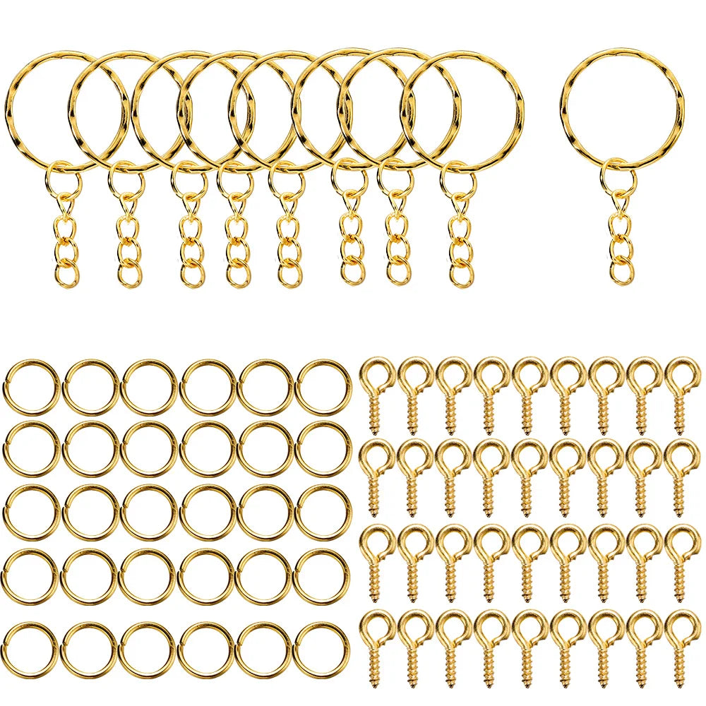 110/220Pcs Keychain - Open Jump Rings, Eye Pins for Epoxy Resin Key Chains