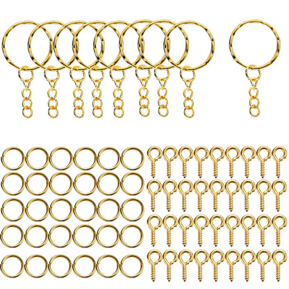 110/220Pcs Keychain - Open Jump Rings, Eye Pins for Epoxy Resin Key Chains